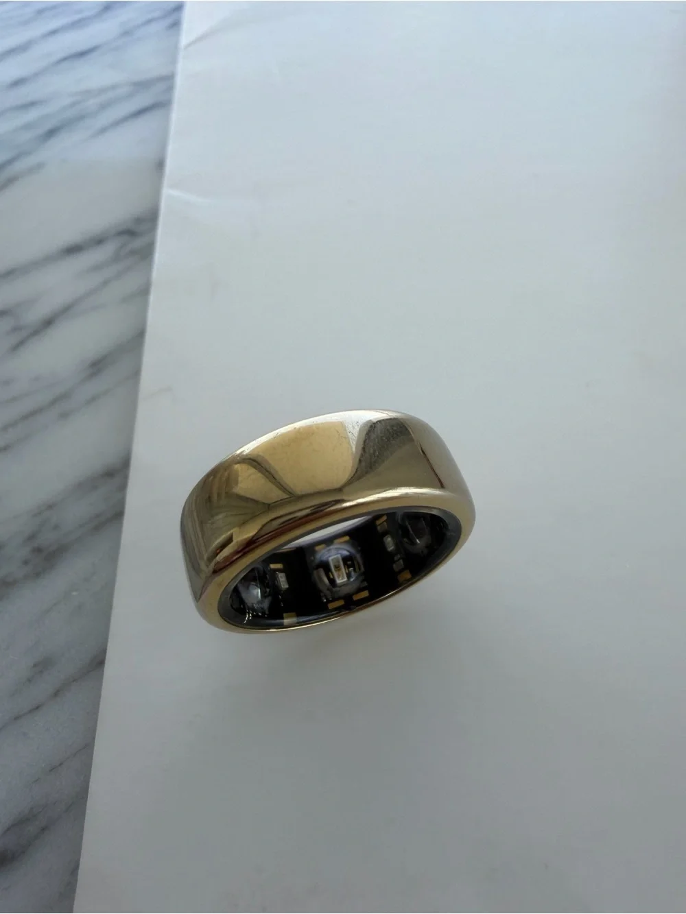 Oura Gold Tone Smart Ring with Black Inner Finish